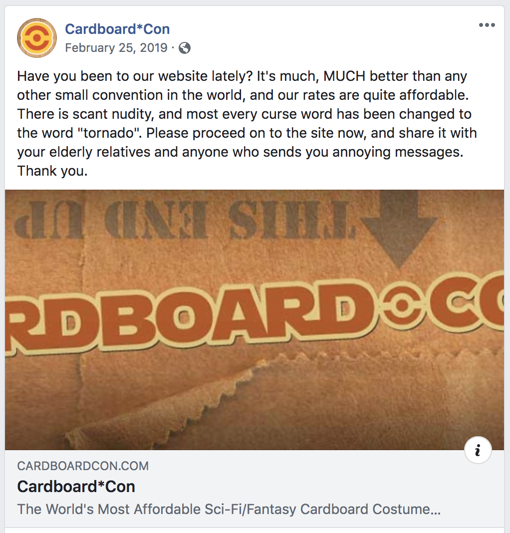 Cardboard*Con is on Facebook!