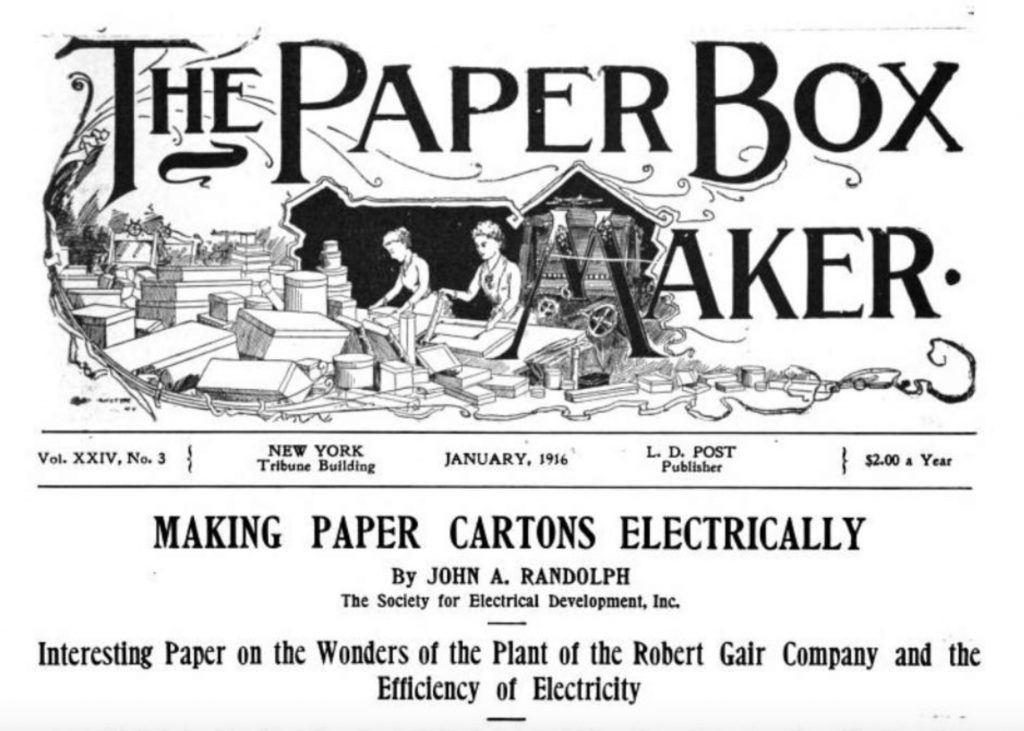The Paper Box Maker, a periodical addressing the industry from before and into the turn of the 20th century